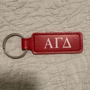 Alpha Gamma Delta Keychain and Adjustable Ring